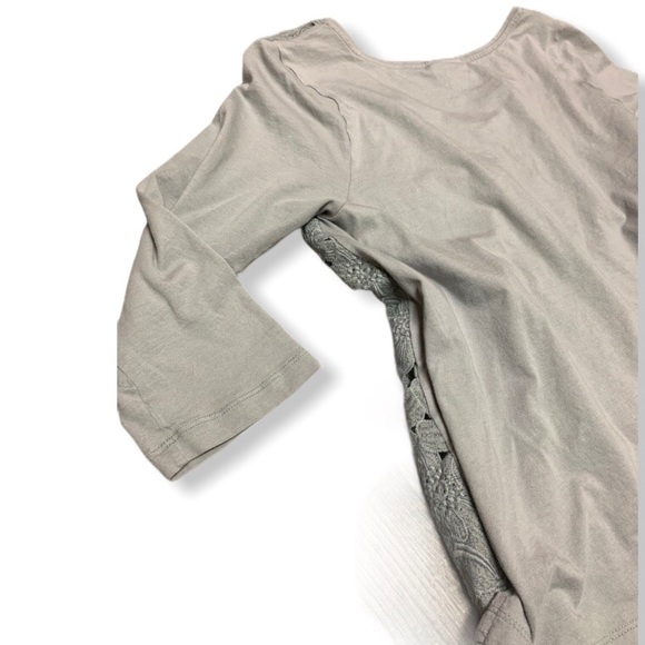 J JILL FLORAL LACE OVERLAY 3/4 SLEEVE PULLOVER - Picture 6 of 8